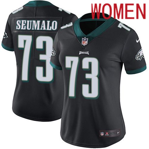 Women Philadelphia Eagles 73 Isaac Seumalo Nike Black Vapor Limited NFL Jersey